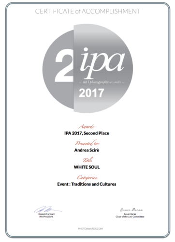 IPA 2017 - White Soul Series - 2nd place - Traditions and Cultures - Riflessioni andrea scire ipa 2017 winner certificate 362x500 - IPA 2017 - White Soul Series - 2nd place - Traditions and Cultures - Riflessioni - fotostreet.it